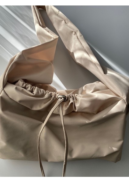 Su Geçirmez Tote Bag / Çapraz Kullanıma Uygun Krem Kadın Omuz Çantası (50*30) fırsatları