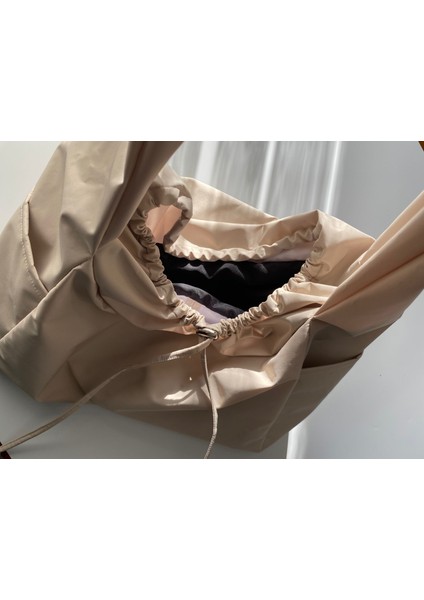 Su Geçirmez Tote Bag / Çapraz Kullanıma Uygun Krem Kadın Omuz Çantası (50*30) indirimleri