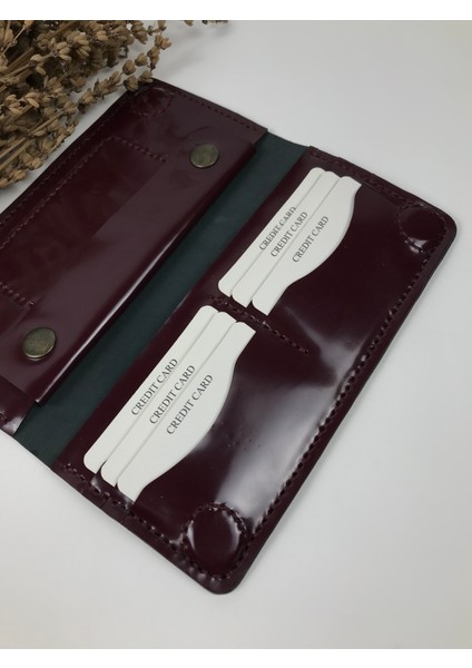 Telefon Cüzdanı Unisex Rugan Bordo Renk Hakiki Deri fiyatları