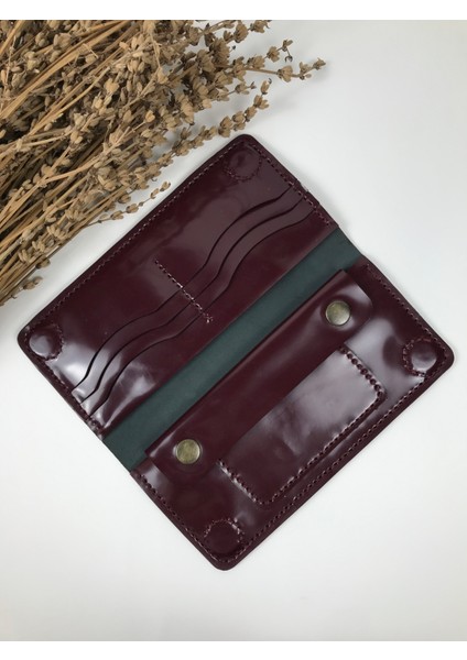 Telefon Cüzdanı Unisex Rugan Bordo Renk Hakiki Deri indirimleri