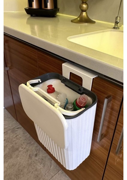 Askılı Çöp Kovası- Beyaz- Çift Yönlü Kapaklı - 8 Litre/15 Litre fırsatları