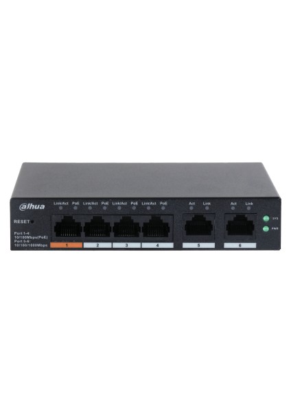 CS4006-4ET-60 4 Port 4xge-2xge Yönetilebilir 60W Poe Switch