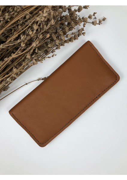 Telefon Cüzdanı Unisex Kahverengi Renk Hakiki Deri