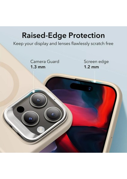 Apple iPhone 15 Pro Uyumlu, Cloud Soft Halolock Magsafe Kickstand Kılıf Tan Rengi