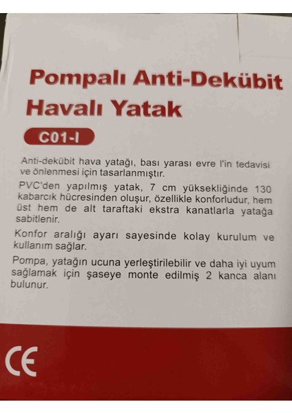 Pompalı Anti-Dekübit Havalı Yatak C01-I