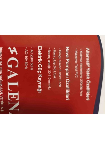 Pompalı Anti-Dekübit Havalı Yatak C01-I