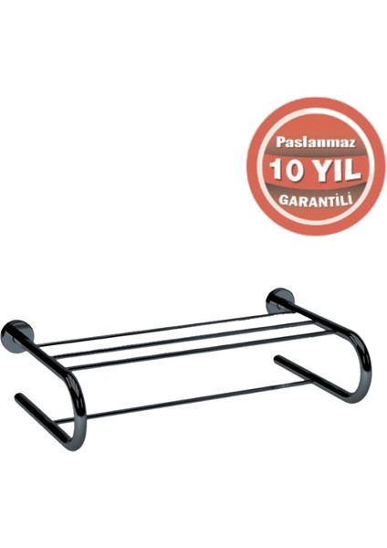 Paslanmaz Pirinç Flora Uzun Havluluk 50CM Mat Siyah