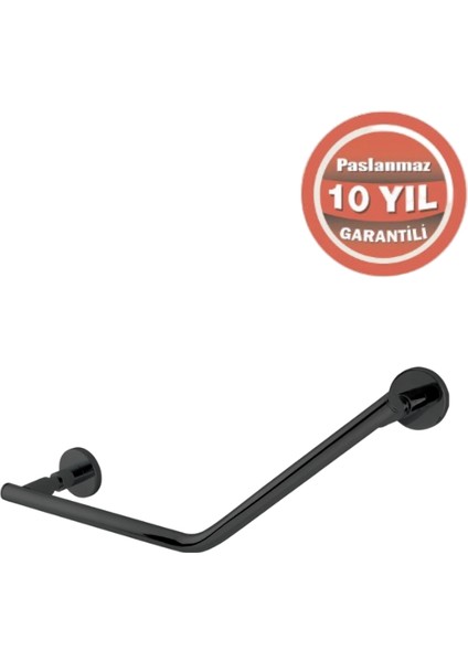 Paslanmaz Pirinç Flora Küvet Tutamağı Düz 40CM Mat Siyah