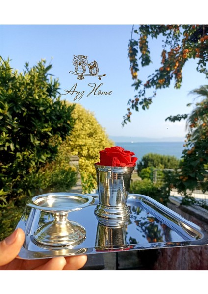Sunum Tepsisi 21*21/ Lokumluk/gül Kovası/ Kadife Gül Set -(Söz, Nişan ,isteme,kahve Sunum)