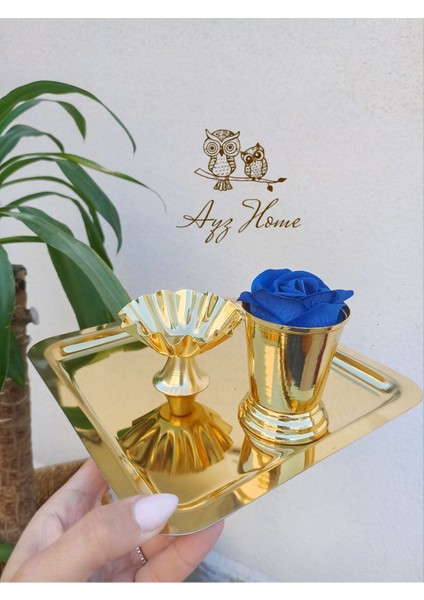 Sunum Tepsisi 21*21/ Lokumluk/gül Kovası/ Kadife Gül Set -(Söz, Nişan ,isteme,kahve Sunum)