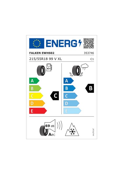 215/55 R18 Tl 99V Xl Eurowınter HS02 Suv Kış Lastiği (Üretim Yılı: 2024)