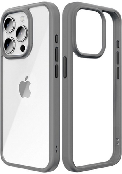 Apple iPhone 15 Pro Max Uyumlu, Guard Serisi Anti Şok Kılıf Titanium Gray