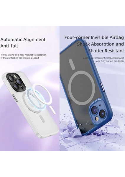 Apple iPhone 15 Pro Max Uyumlu, Guard Touch Lens Korumalı, Magsafe, Anti Şok Kılıf, Titanium Gray