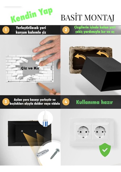 Priz Görünümlü Çekmeceli Kilitli Gizli Kasa Para Saklama Kasası Duvar Gömmeli Gizli Kasa modelleri