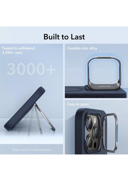 Apple iPhone 15 Pro Kılıf Cloud Soft HaloLock MagSafe Kickstand - Dark Blue modelleri