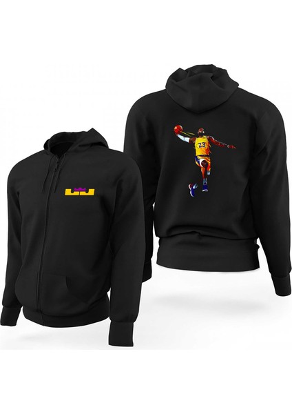 Lebron James Color Siyah Fermuarlı Limited Edition Kapşonlu Sweatshirt