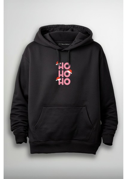 Ho Ho Ho Yılbaşı Baskılı Unisex Hoodie