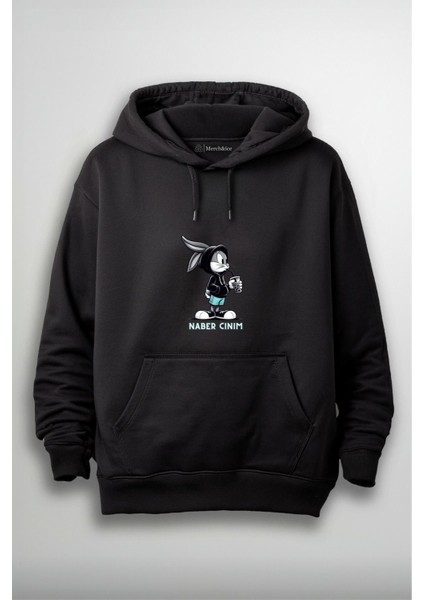 Bugs Bunny Önü Baskılı Unisex Hoodie - Naber Cınım