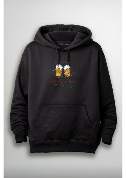 Wonderful Time For Beer Yılbaşı Baskılı Unisex Hoodie