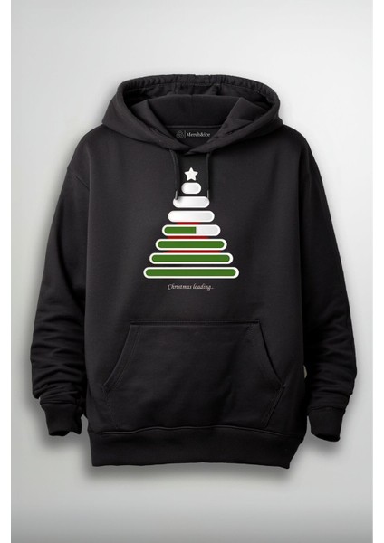 Christmas Loading Yılbaşı Ağacı Baskılı Unisex Hoodie