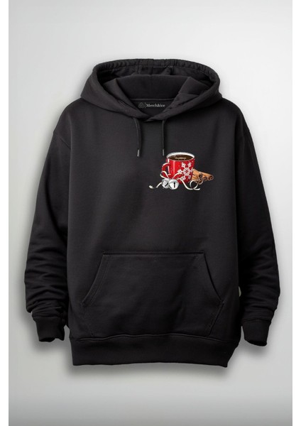 Kar Taneli Tarçınlı Kış Çayı Baskılı Unisex Hoodie