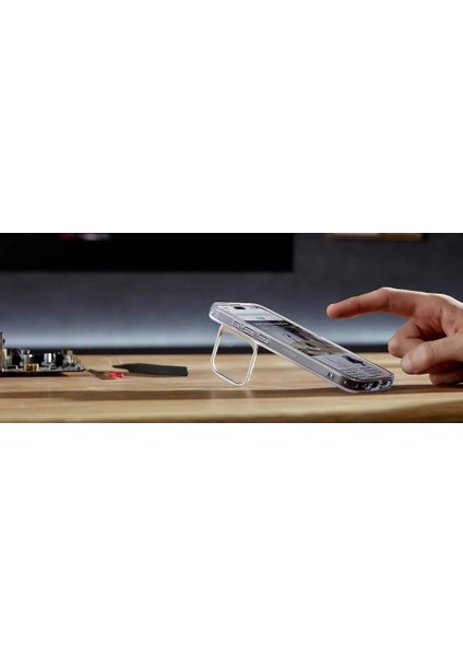 Apple iPhone 15 Pro Max Kılıf Classic Kickstand Hibrit HaloLock MagSafe - Şeffaf