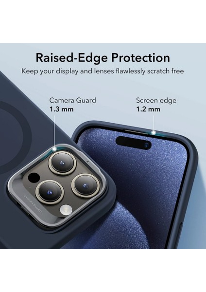 Apple iPhone 15 Pro Max Kılıf Cloud Soft HaloLock MagSafe Kickstand - Dark Blue