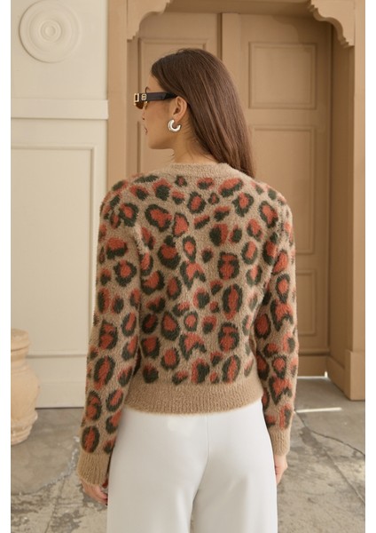 Leopar Desen Yumoş Kazak