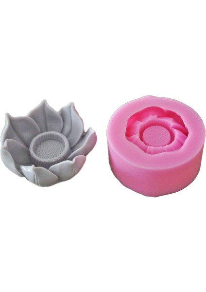 Lotus 12CM Çiçek Tealight Mumluk Silikon Kalıp K-727