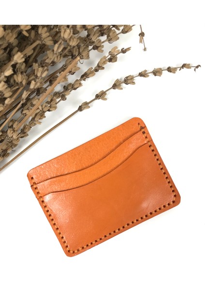 Kartlık Turuncu Retro Hakiki Deri Unisex