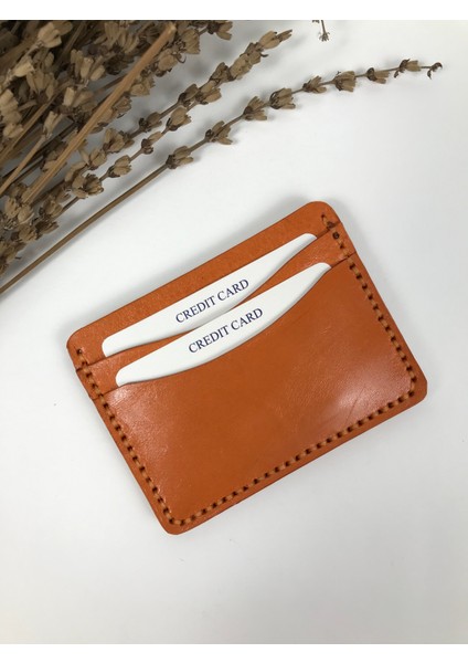 Kartlık Turuncu Retro Hakiki Deri Unisex