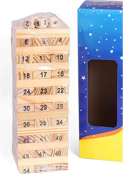 54 Parça Ahşap Jenga Oyunu Zeka Geliştirici Eğlenceli Kule Denge Oyunu modelleri