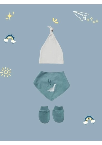 5 Li Little Dinosaur %100 Pamuk Yenidoğan Hastane Çıkışı (0-3 Ay )
