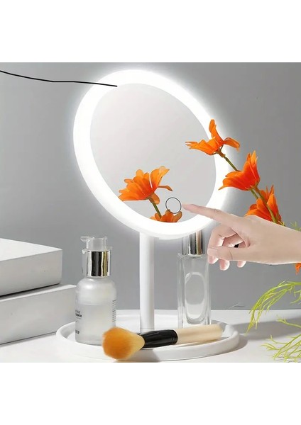 Dokunmatik Parlaklık Ayarlı Işıklı Makyaj Aynası, Table Lamp Makeup Mırror