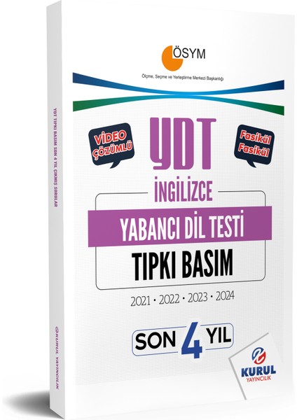 2025 YDT İngilizce Çıkmış Sorular Son 4 Yıl Tıpkı Basım Denemeleri