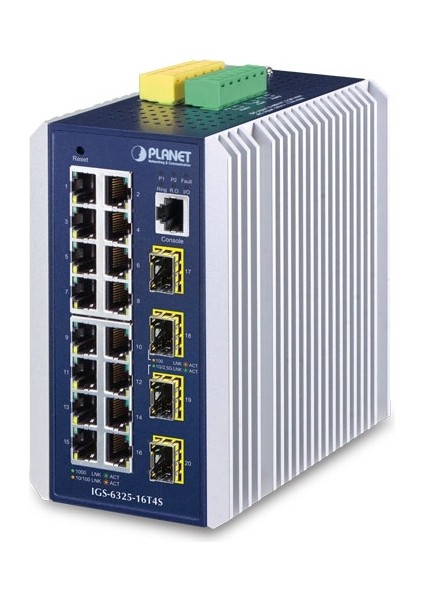 Evimdeyokyok Industrial L3 16-Port 10/100/1000T + 4-Port 100/1000X Sfp Managed Ethernet Switch
