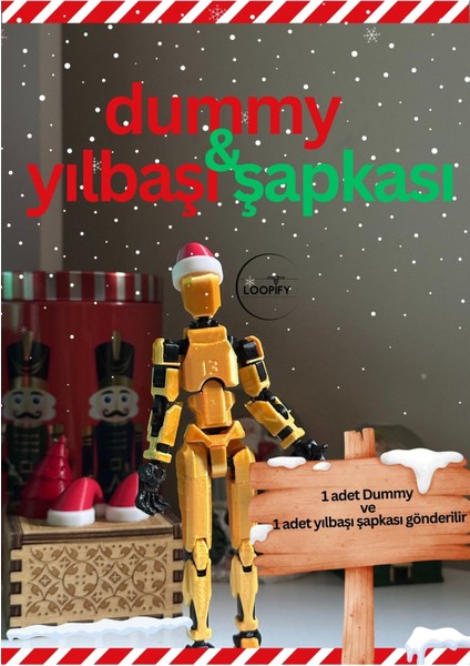 Lucky 13 Oynar Eklemli Robot Figür Oyuncak 14 cm Altın Rengi Dummy Yılbaşı Seti-6