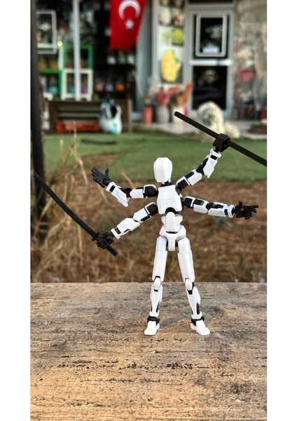 Dört Kollu Dummy Oynar Eklemli Robot Oyuncak 4 Adet Aksesuar Hediye!! - Titan 13 - Lucky 13