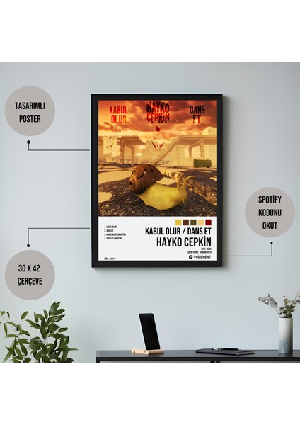 Hayko Cepkin - Kabul Olur / Dans Et Albüm Spotify Çerçeveli Poster Tablo