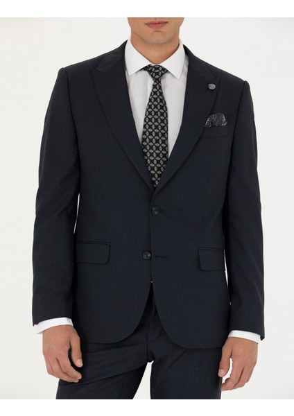 Erkek Lacivert Slim Fit Takım Elbise 50274387-VR033