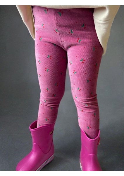 Kız Çocuk Kadife Fitilli Tayt