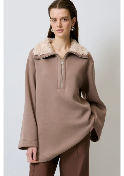 Yakası Kürklü Sweatshirt modelleri