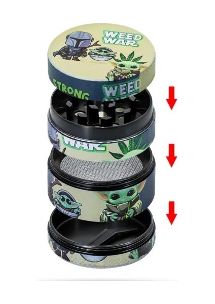 Weed War 4 Katmanlı Baharat Öğütücü GRİNDER fiyatları