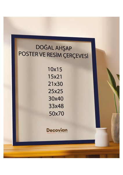 Doğal Ahşap Çerçeve -Boş Çerçeve-Resim Çerçevesi, Poster Puzzle Çerçevesi (Ön Korumalı,postersiz)