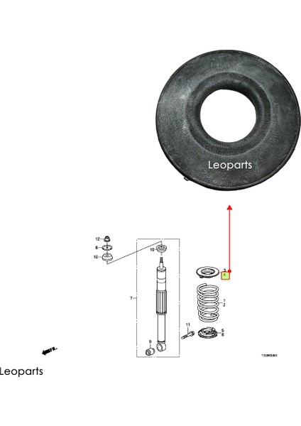 Honda Cıvıc Arka Helezon Yay Lastiği Üst Sol 2012-2014 52466-TR0-A00