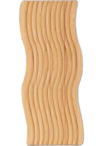Bambu Çizgili Dikdörtgen Sunumluk Ve Servis Tahtası Çok Amaçlı Dekoratif 39 X 17 Cm