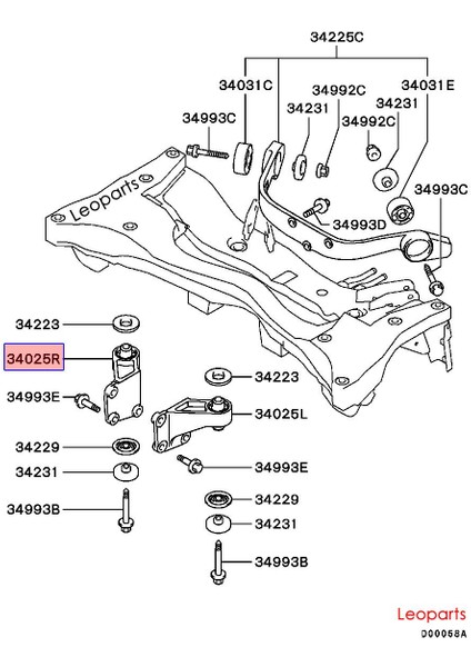 Mitsubishi Outlander 4x4 Diferansiyel Takozu Arka Sağ 2003-2006 MR961408