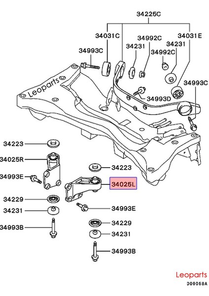 Mitsubishi Outlander 4x4 Diferansiyel Takozu Arka Sol 2003-2006 MR961407