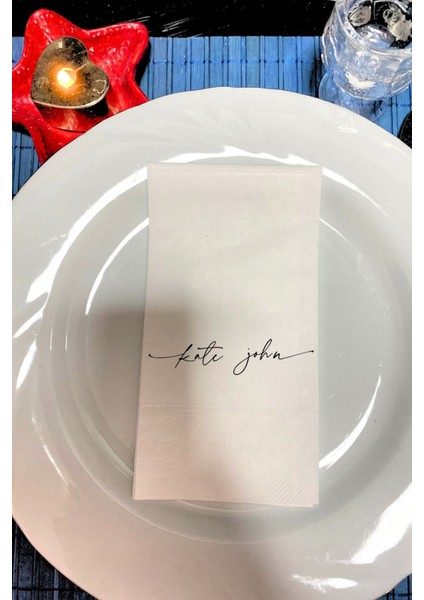 Kişiye Özel Düğün Nişan Söz Baskılı 20 Adet Peçete