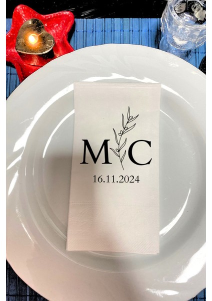 Baskılı Söz Düğün Nişan Peçetesi 20 Adet